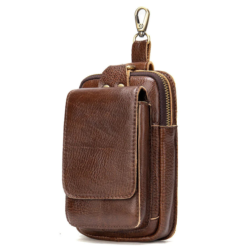 Premium leather chest bag for men with adjustable strap and organised interior compartments