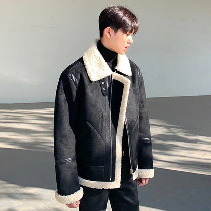 Premium casual lambswool jacket for stylish British gentlemen, featuring a zip-up design, timeless solid colour, and durable construction.