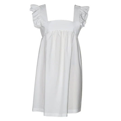A sophisticated casual dress in a timeless solid colour, made from premium polyester for ultimate comfort and style.