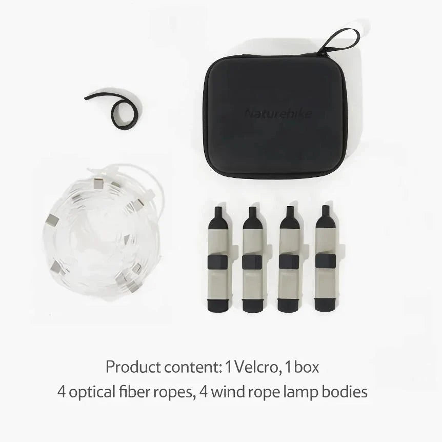 Rechargeable Waterproof Outdoor Camping Wind Rope Light with multiple colour modes and waterproof design