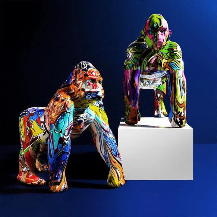 Handcrafted Gorilla Ornaments made from high-quality synthetic resin, featuring a charming and sophisticated design for festive home decor