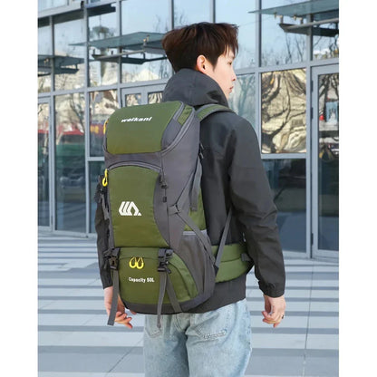Premium 50L waterproof backpack with hydration system, shoe compartment, and reflective safety features for outdoor adventures