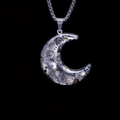 Celestial Allure: Stylish Star and Moon Necklace made of premium titanium steel with a captivating design of stars, moons, and celestial motifs