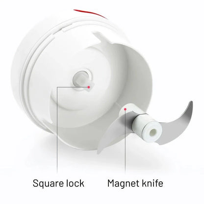 A high-quality manual food processor with sharp blades for effortlessly chopping, mincing, and processing a variety of ingredients.