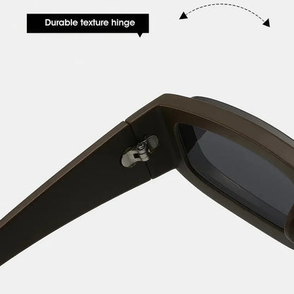 Stylish Small Rectangle Punk Sunglasses with an edgy, retro-inspired design and UV400 protection