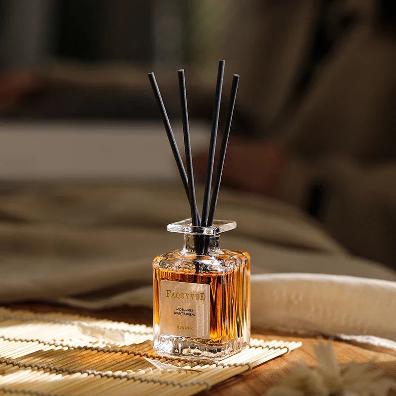 Romantic Manor Perfume Reed Diffuser - Elegant glass bottle with premium essential oil fragrance for a soothing and inviting atmosphere
