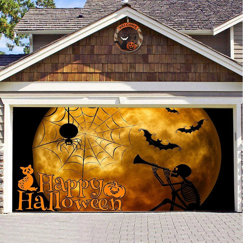 Decorative hanging cloth fabric with geometric abstraction pattern for Halloween party backdrop