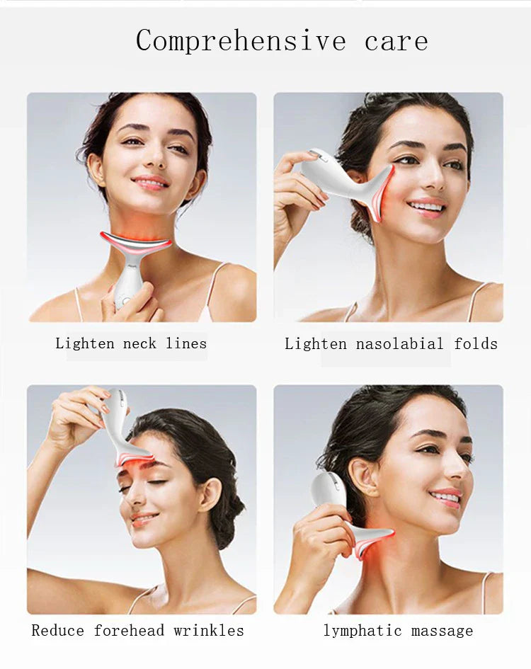 Trendha Premium Neck Beauty Device with Vibration Massage and Photon Therapy for Wrinkle Reduction and Skin Rejuvenation