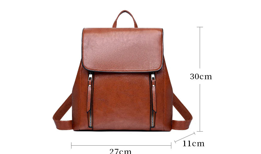 Premium oil-wax women's backpack in various colours, featuring a sleek and vintage-inspired design for a stylish city companion