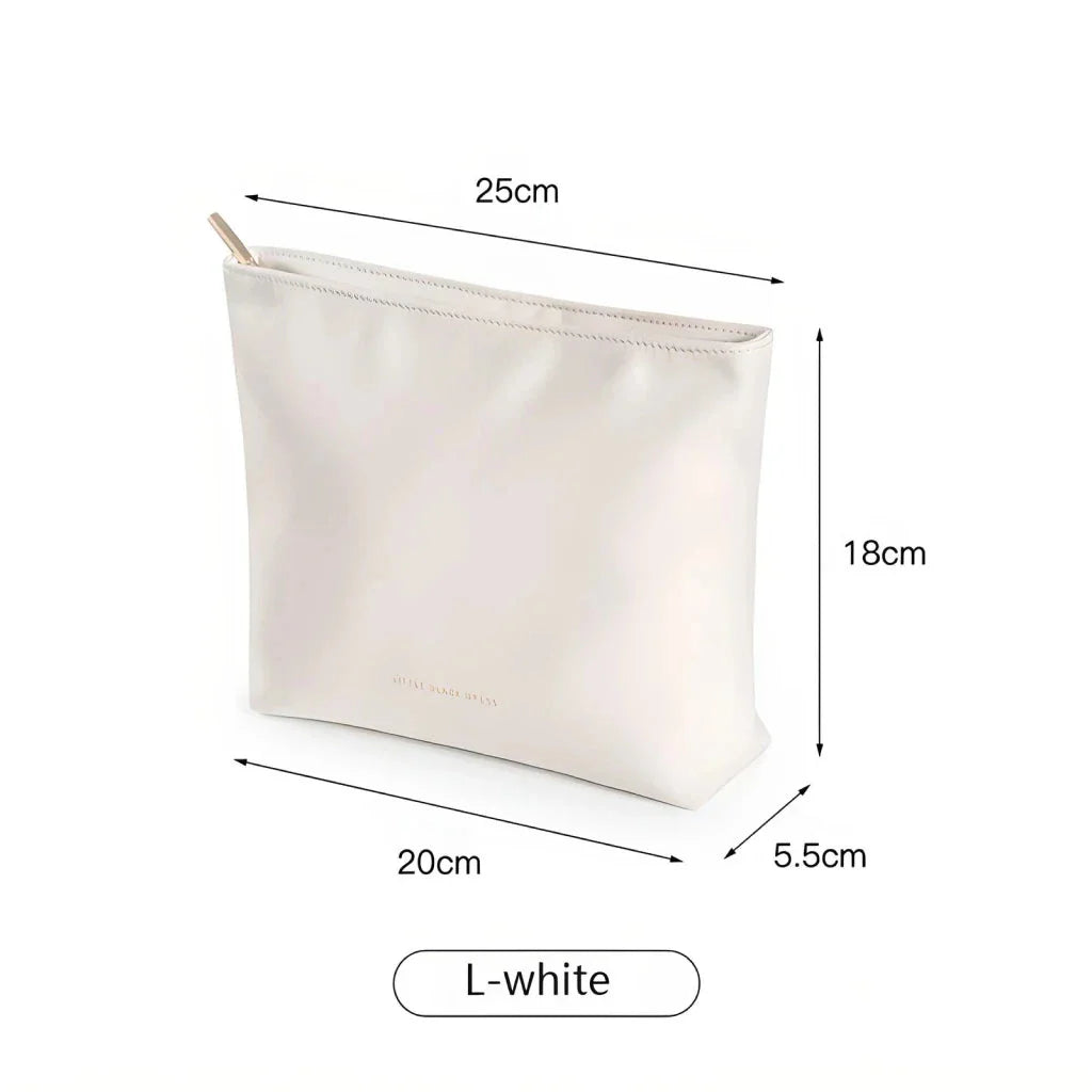 A versatile PU leather organiser bag in white and brown colours, designed to keep your daily essentials organised and your travels stylish.