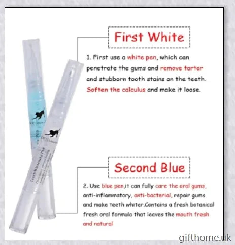 Dog Teeth Plaque Removing Pens - Premium dental cleaning system for dogs with dual-pen design and all-natural ingredients