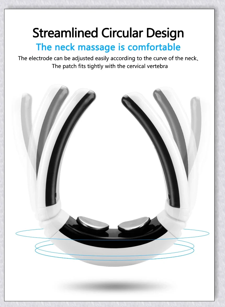 A wireless neck massager with an adjustable design for targeted neck pain relief and muscle relaxation.