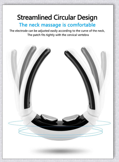 A wireless neck massager with an adjustable design for targeted neck pain relief and muscle relaxation.