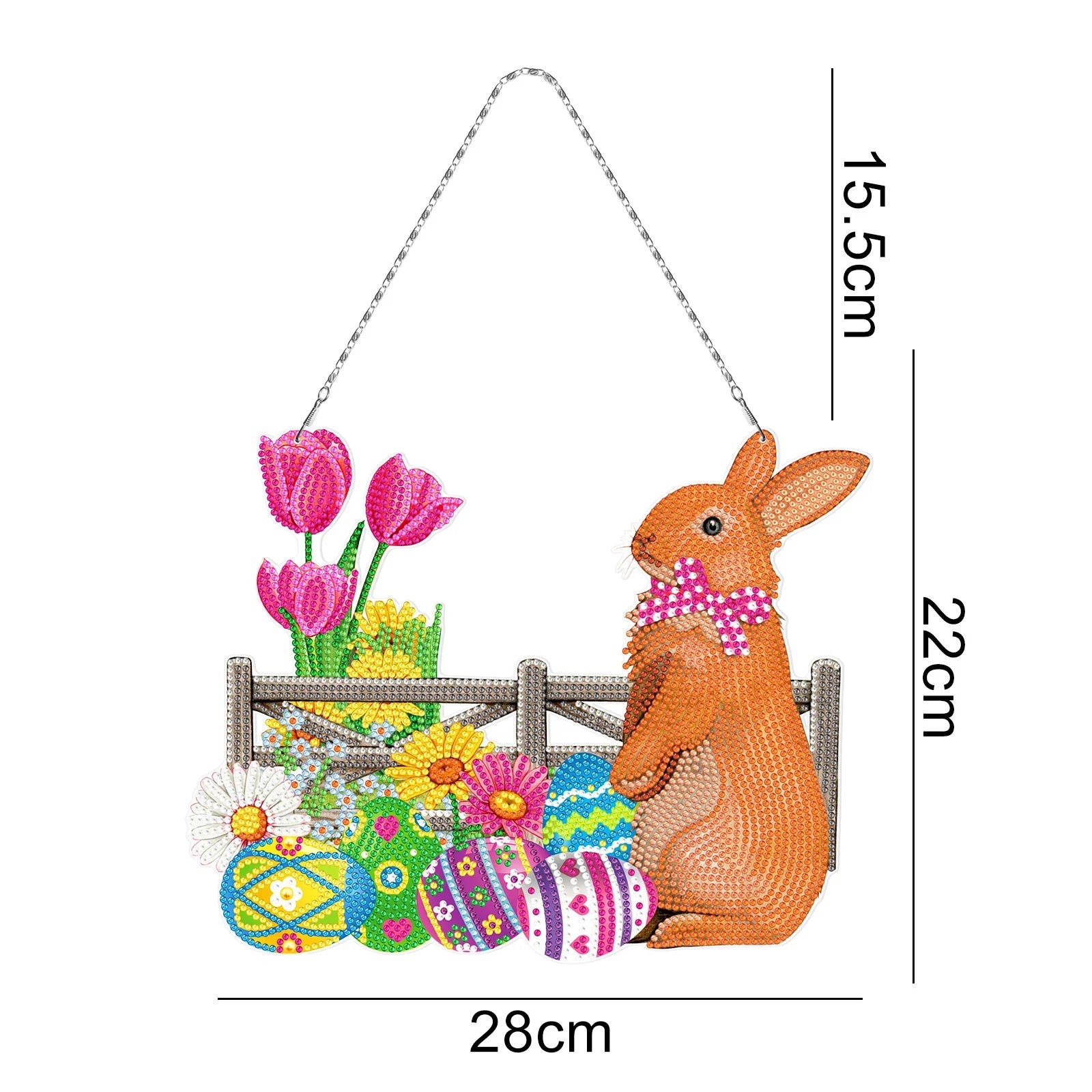 Premium PVC Easter bunny decorative hanging wall art for DIY diamond painting
