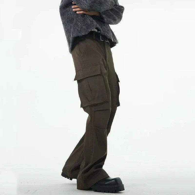 Premium British-made retro-style overalls with multiple pockets in a brown colour