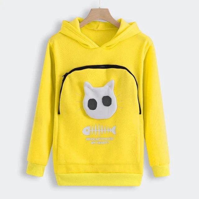 Cosy cat lovers hoodie with soft polyester construction and paw print designs