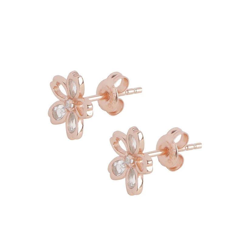 Pair of elegant zircon cherry blossom earrings, a stunning British accessory with intricate design and exceptional brilliance