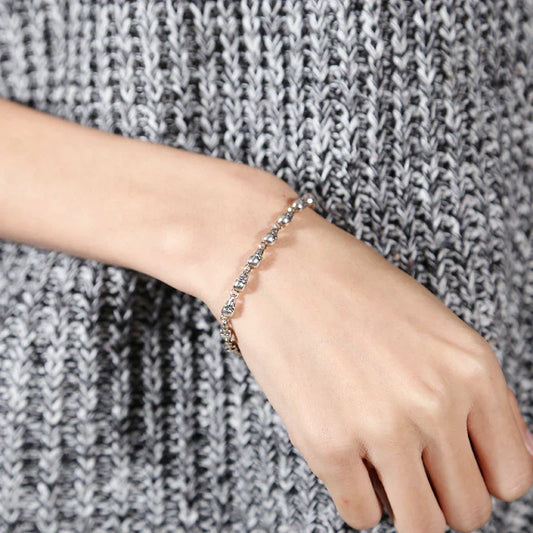 925 Sterling Silver Skull Bracelet with Vintage Thai Design and Adjustable Chain