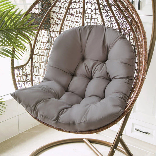 Premium hammock chair cushion with thickened brushed fabric and 7D hollow fibre cotton filling, designed for cosy outdoor relaxation on garden swings
