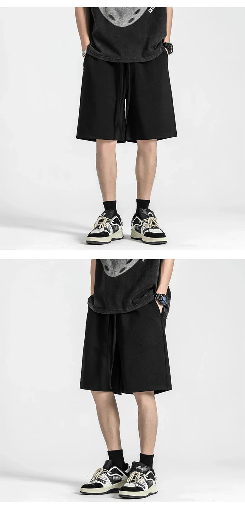 Premium straight-fit drawstring trousers in white, khaki, and black colours for stylish British men