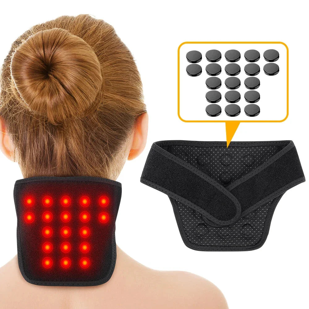 Premium Magnetic Heating Neck Support Brace with 19 Tourmaline Magnets for Neck Pain Relief and Muscle Relaxation