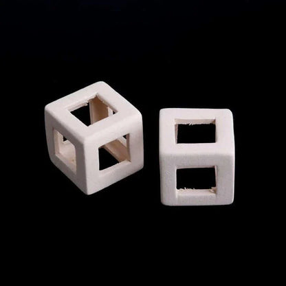 Elegant white ceramic cube aquarium decor with a modern, minimalist design