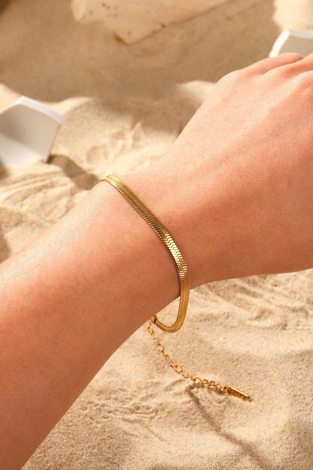 Stainless Steel Herringbone Bracelet with an elegant and sophisticated design