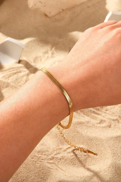 Stainless Steel Herringbone Bracelet with an elegant and sophisticated design