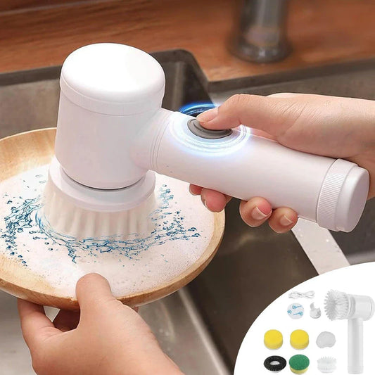 Trendha Multi-Function Electric Cleaning Brush for Effortless Scrubbing on Dishes, Countertops, and Bathroom Surfaces