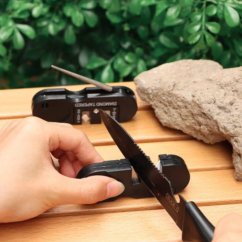 Premium Pocket Whetstone Sharpener with 3-in-1 sharpening functionality for outdoor gear maintenance
