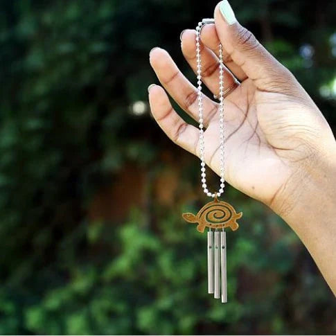 Jacob's Turtle Musical Car Charm with Antique Brass Finish, Handcrafted in the USA by Musical Instrument Maker Jacob Sokoloff