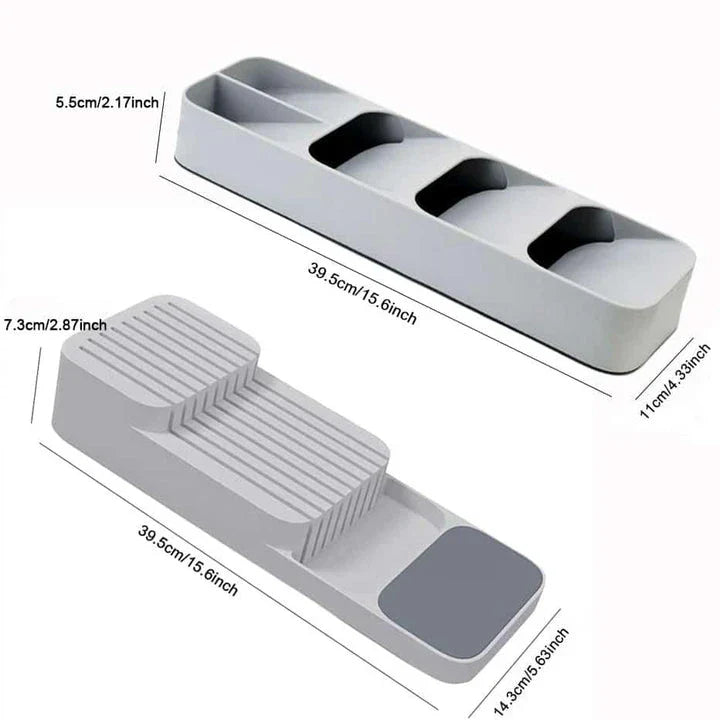 Premium food-grade kitchen cabinet organiser with adjustable trays and compartments for efficient storage of cutlery, spices, and cooking essentials