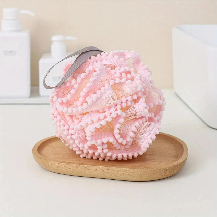 Elegant Flower Lace Bath Sponge Ball - Luxurious Exfoliating Sponge for Radiant Skin