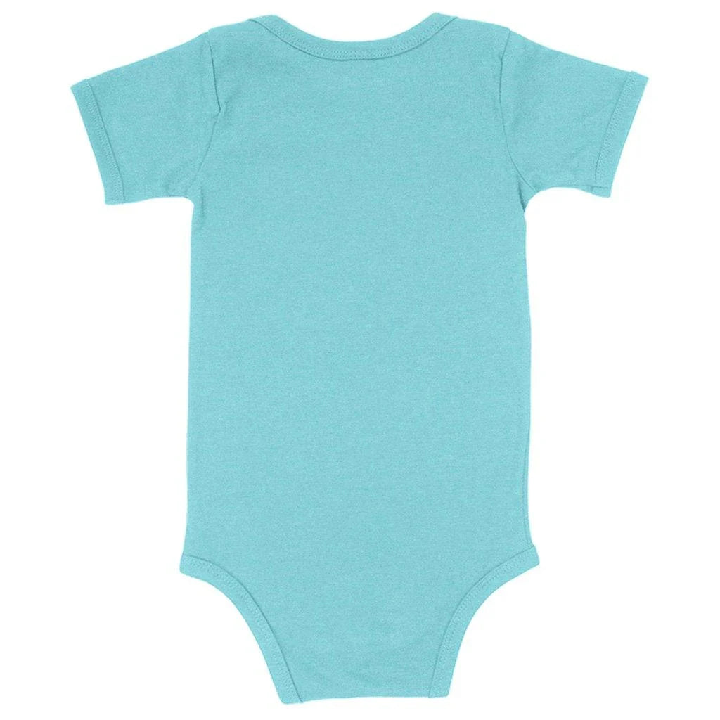 Soft and comfortable Bullfrog baby onesie made with premium Airlume cotton blends, designed for newborns to 24-month-olds