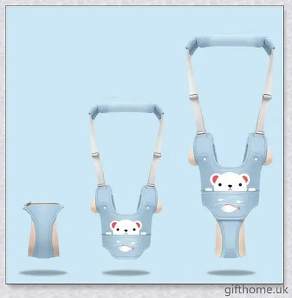 Premium baby walker with adjustable harness backpack, available in a variety of charming colour options to suit any nursery decor.