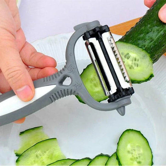 Premium stainless steel rotatable vegetable peeler with adjustable slice thickness for efficient food preparation