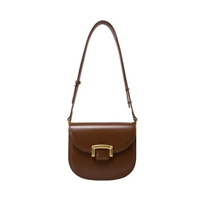 Premium high-end British wedding shoulder bag in brown, with a unique saddle shape design and hardwearing leather exterior