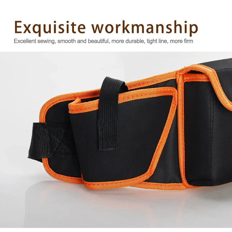 Premium Electrician's Tool Belt Organiser made from durable Oxford cloth with customisable tool slots and adjustable belt for hands-on tradespeople