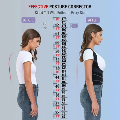 Adjustable posture corrector brace with customizable fit and breathable materials for pain relief and improved posture
