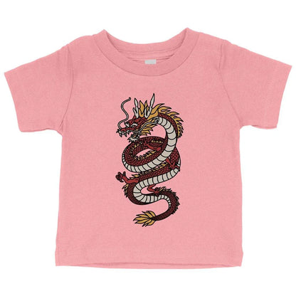 Soft, comfortable baby t-shirt with a playful dragon design, made from premium Airlume cotton