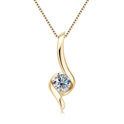 Elegant sterling silver diamond-inspired necklace with a sleek, geometric design
