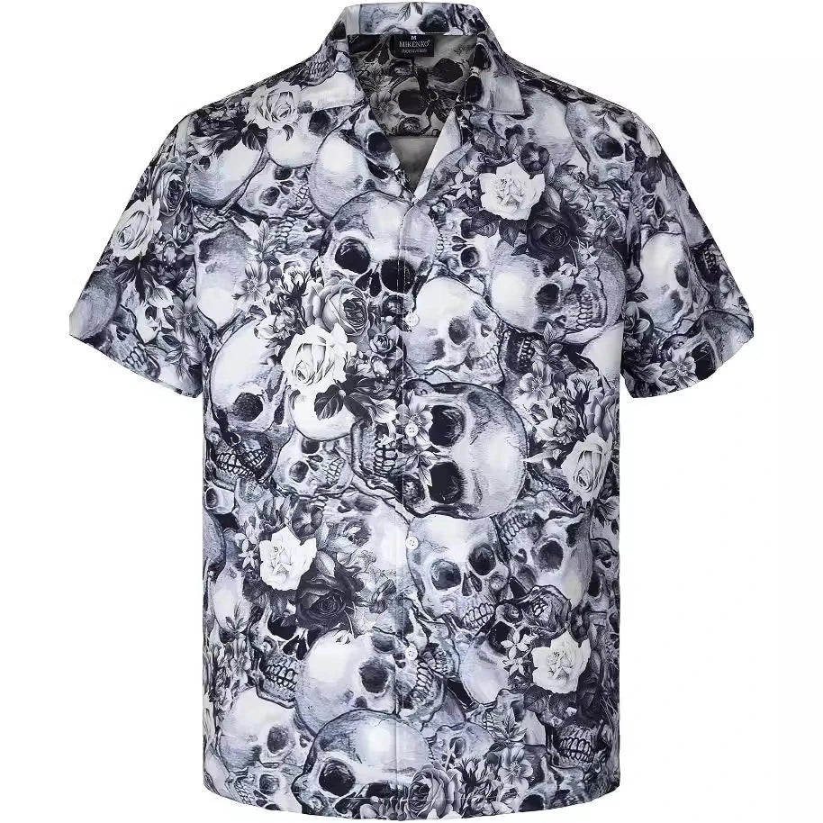 Vibrant 3D print short sleeve Hawaiian shirt in tropical floral design for men