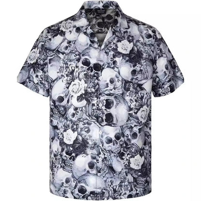 Vibrant 3D print short sleeve Hawaiian shirt in tropical floral design for men