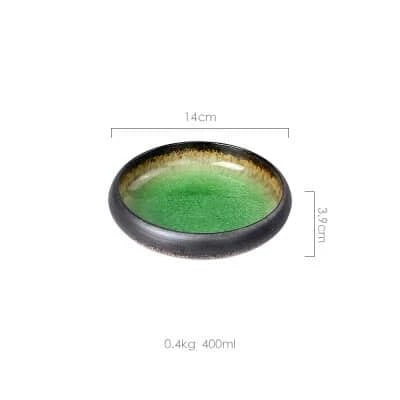 Elegant ice-inspired ceramic platter with a captivating split-glaze finish, showcasing the beauty of British craftsmanship