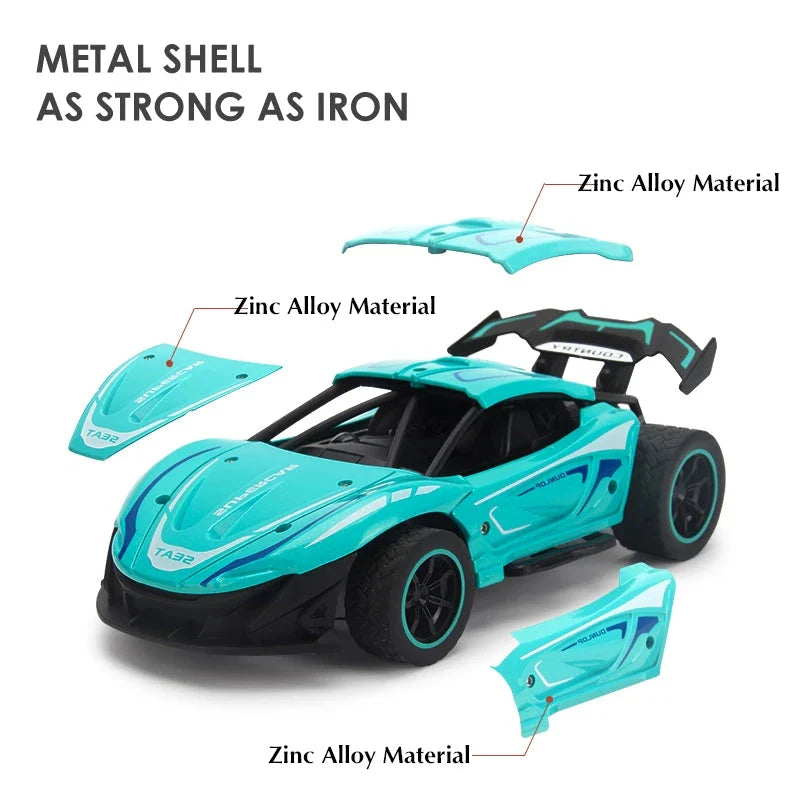 A 1:20 scale remote control car with a durable alloy and plastic body, designed for high-speed off-road adventures.