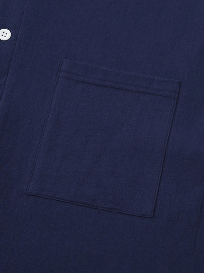 Men's premium British cotton and linen long sleeve shirt in a range of classic colours and sizes