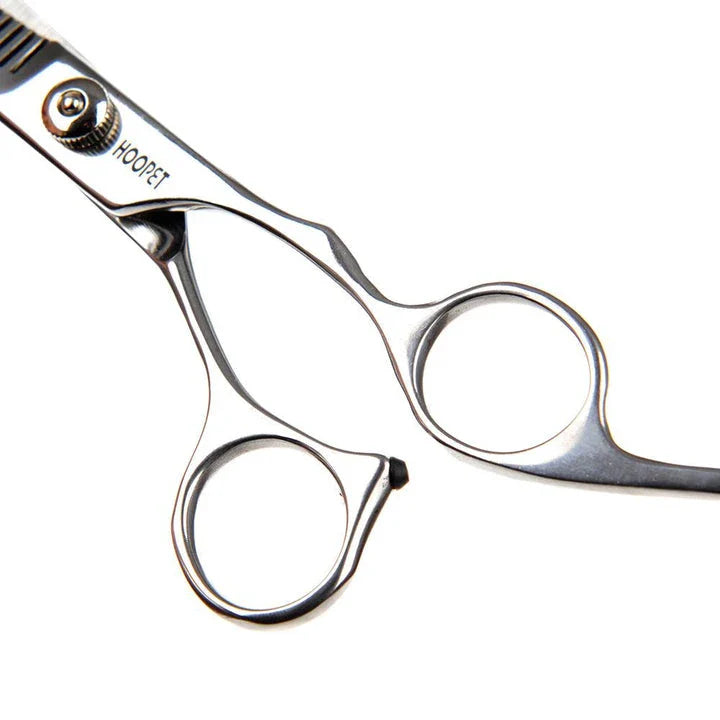 Premium stainless steel hair scissors with ergonomic handles for professional-grade grooming and hairstyling