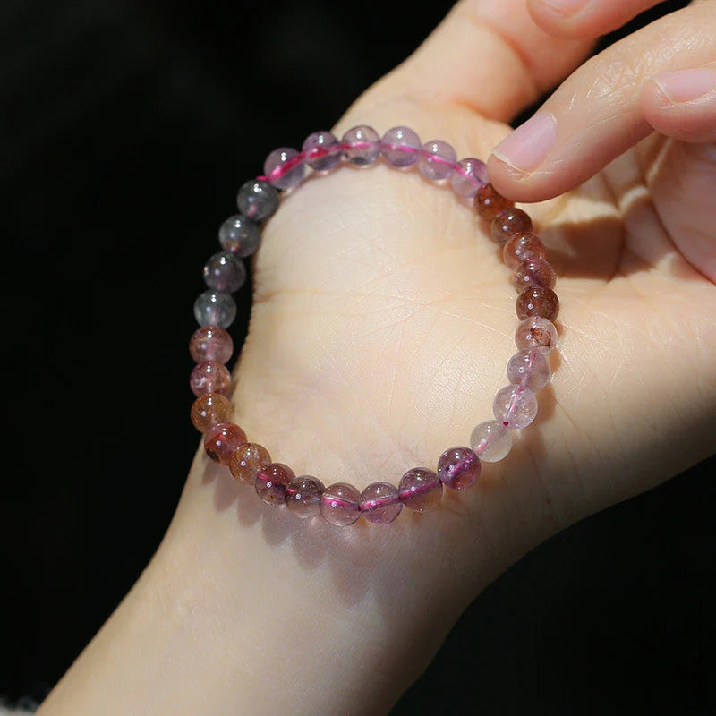 Elegant ladies' single-loop crystal bead bracelet in a refined, sophisticated design