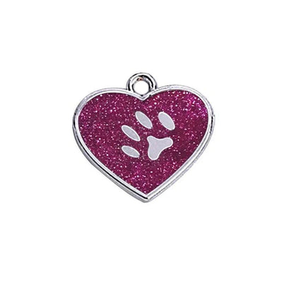 Elegant glittering cat identification tag made of metal with sparkling sequins for a stylish and safe accessory