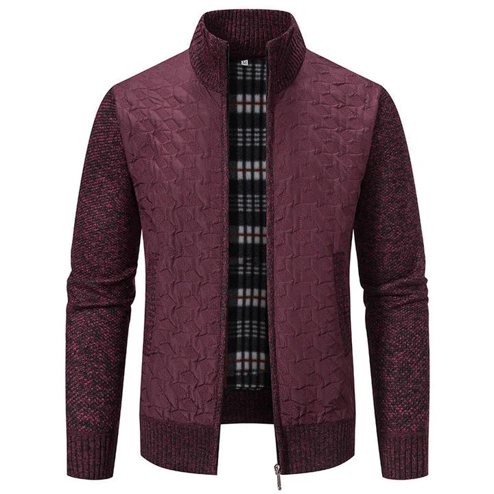 Premium slim-fit jacket with stand collar in a range of classic colours, made from high-quality chenille fabric for exceptional warmth and comfort.